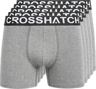 Crosshatch Heren Astral Boxershorts (Set van 5) (Houtskool mergel)