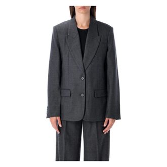 Anine Bing Blazers, female, Gray, L, Oversized Wool Blazer