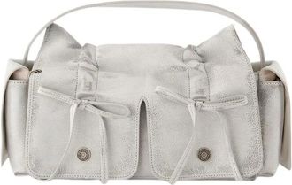 Acne Studios Handbags, female, White, ONE SIZE, Vintage Multipocket Leather Shoulder Bag White