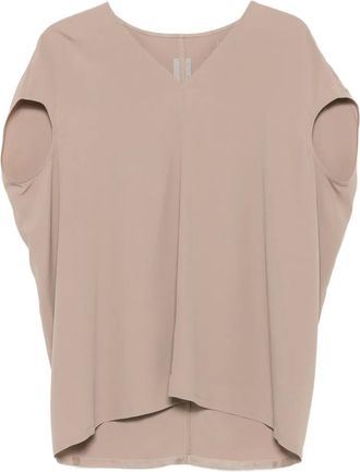 Rick Owens Top con scollo a V - Marrone