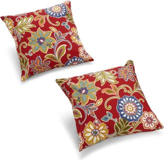 Blazing Needles 17-inch Outdoor Knife Edge Throw Pillows (Set of 2)