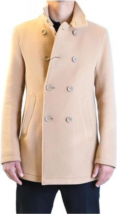 Herno Coats - Heren - Mantel - Bruin - XL - Wol - Jassen