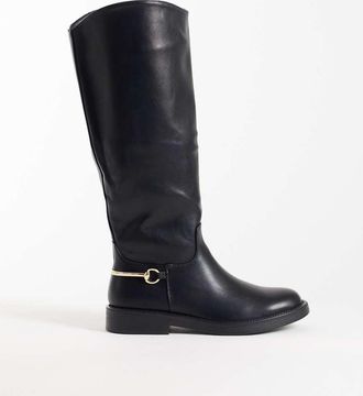 Simmi London Simmi London Garnet stivali al ginocchio con dettaglio horsebit neri-Nero