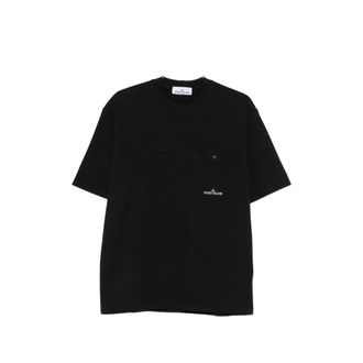 Stone Island Logo-print Chest-pocket T-shirt