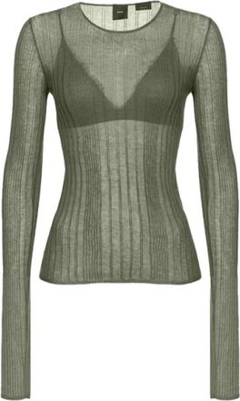 Pinko Bralette Shirt - Dames - Longsleeves - Groen - L - Katoen - Tops