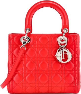 Dior Lady Dior Bag Cannage Quilt Lambskin Medium satchel - Rosso