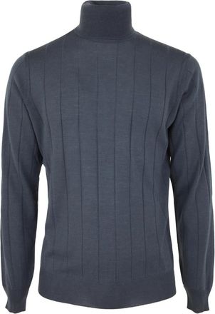 FILIPPO DE LAURENTIIS Stalen Merino Coltrui - Heren - Coltruien - Grijs - 2XL - Truien & Vesten