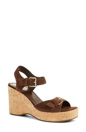 Nordstrom Nomi Ankle Strap Platform Wedge Sandal in Brown Chocolate at Nordstrom, Size 5.5