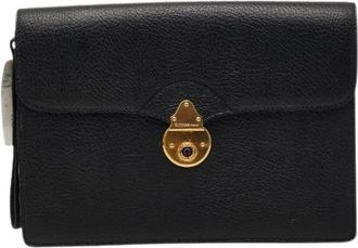 Burberry Pre-owned Clutches, male, Black, Size: ONE SIZE Pre-owned Leather Clutch Bag