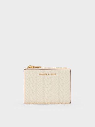 Charles & Keith Apolline Textured Top-Zip Wallet
