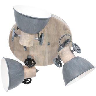 Steinhauer Mexlite - Foco - Gearwood - Gris - Metal Madera De Caucho - &Oslash;