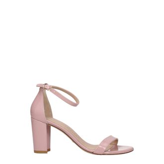 Stuart Weitzman Pink Leather Stiletto Heel Womens Sandals
