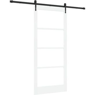 vidaXL Vidaxl - Puerta Deslizante Manual Blanco 93 X 211 Cm Madera Y Metal