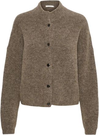 Gestuz Korte Cardigan - Chestnut Melange - Dames - Vesten - Bruin - L - Wol - Truien & Vesten