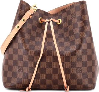 Louis Vuitton Borsa a secchiello NeoNoe MM in tela Damier e pelle - Marrone