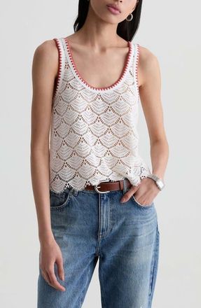 AG - Adriano Goldschmied Bianca Openwork Tank in Powder at Nordstrom, Size X-Large