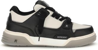 Represent Mens Studio Sneakers Black-Vintage White Upper Calf Leather Bos Taurus Trainers Black/vintage