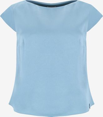 Herno Kurz&auml;rmeliges T-shirt aus Satin