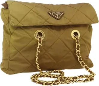 Prada Pre-owned Shoulder Bags, female, Green, Size: ONE SIZE Pre-owned Vintage Tote Bag