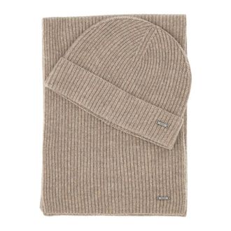 HUGO BOSS Conjunto de bufanda y gorro Florido - Accessories - Hombre - Beige - ONE SIZE