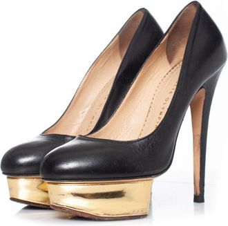 Charlotte Olympia Pre-owned Womens Dolly leather platform pumps - Black - Size 37.5 EU/IT