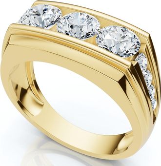 Pompeii3 Mens 2Ct Diamond Accented Wedding Anniversary Ring 14k Gold Lab Grown FG/VS