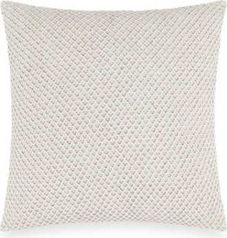 DKNY Beaded Netting Cotton & Linen Accent Pillow in Ivory at Nordstrom