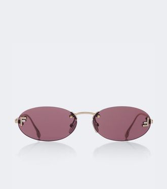 Fendi Fendi First Crystal oval sunglasses