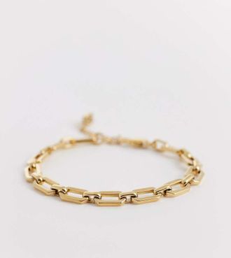 Abbott Lyon Bracciale a maglie in acciaio inossidabile placcato oro 18k