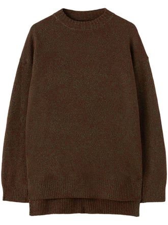 Jil Sander melange-effect wool-blend jumper - men - Wool/Viscose - 48 - Brown