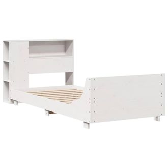 Berkfield Home Full Bed Frame Frame White 75x190 cm Small Single Solid Wood Pine