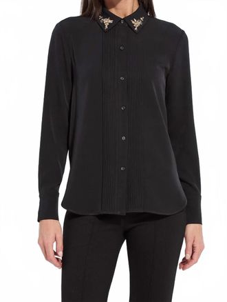 Lyss&eacute; Lizbeth Embellished Tuxedo Shirt In Black
