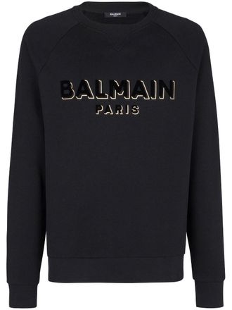 Balmain Felpa con stampa - Nero