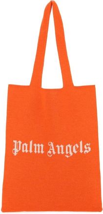 Palm Angels Wool Blend Shopping Bag - Dames - Shoppers - Oranje - ONE Size - Wol - Tassen