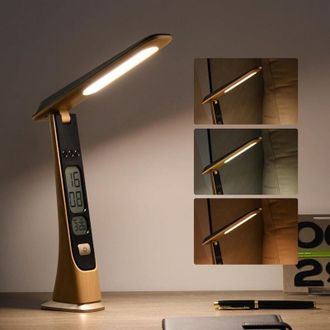 OEM L&aacute;mpara De Escritorio Led Recargable Inal&aacute;mbrica, Regulable Lamparas De Mesa Sin Cable Con Bateria,usb Con Reloj Digital Y Controles T&aacute;ctiles - Port&aacute;t