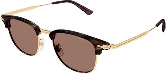 Montblanc MB0364S Asian Fit 004 Mens Sunglasses Brown Size 49
