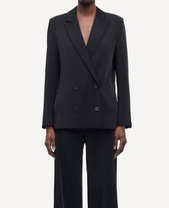 Sams&oslash;e & Sams&oslash;e Hoys Double Breasted Blazer In Black