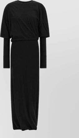 Darkpark wool draped cutout maxi dress