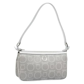Ferragamo Pre-owned Leren Schoudertas - Dames - Vintage Schoudertas - Grijs - ONE Size - Leer - Vintage