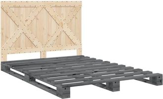 vidaXL Vidaxl - Estructura De Cama Sin Colch&oacute;n Madera De Pino Gris 160x200 Cm