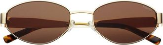 Freyrs Eyewear Soho Oval Sunglasses in Gold /Brown at Nordstrom