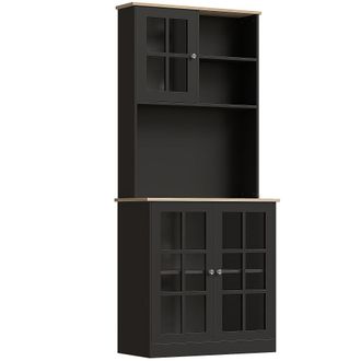 HOMCOM Alacena de cocina 80x37x183 cm negro