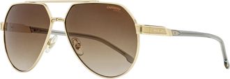 Carrera Mens Flex Hinge Pilot Sunglasses 1067/S 2F7HA Gold/Transparent Gray 62mm