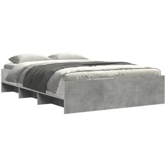 vidaXL Bed Frame without Mattress Concrete Grey 140x190cm Engineered Wood Vidaxl