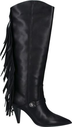 Pinko Black Vane 03 Fringed Leather Boots