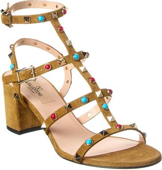 Valentino Logo Suede Sandal