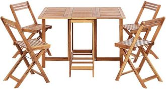 Beliani Garden Dining Set 4 Seater FRASSINE Acacia Wood Brown