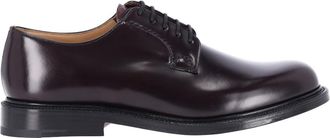 Churchs Burgundy Calf Leather Derby Shoes with Lace-Up Closure