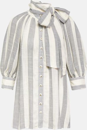 Zimmermann Matchmaker striped tie-neck blouse