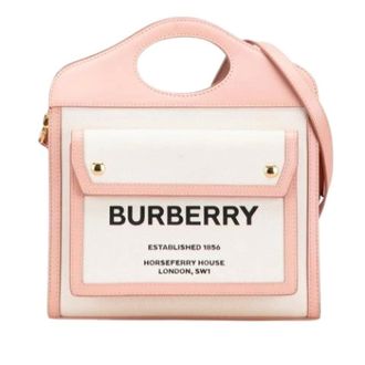 Burberry Pre-owned Mini Bags, female, White, Size: ONE SIZE Pre-owned Canvas Mini Bag
